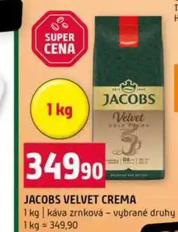 Terno JACOBS VELVET CREMA 1 kg káva zrnková vybrané druhy nabídka