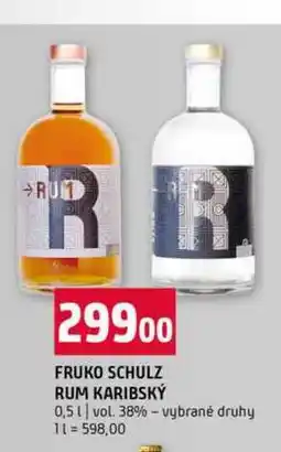 Terno FRUKO SCHULZ RUM KARIBSKÝ 0,5l vol. 38% vybrané druhy nabídka