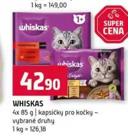 Terno WHISKAS 4x 85 g kapsičky pro kočky vybrané druhy nabídka