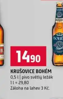 Terno KRUŠOVICE BOHÉM 0,5l pivo světlý ležák nabídka