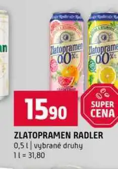 Terno ZLATOPRAMEN RADLER 0,5l vybrané druhy nabídka