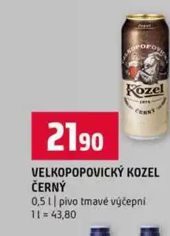 Terno VELKOPOPOVICKÝ KOZEL ČERNÝ 0,5l pivo tmavé výčepní nabídka