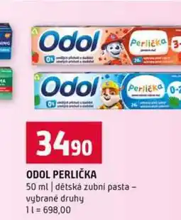 Terno ODOL PERLIČKA 50 ml dětská zubní pasta vybrané druhy nabídka
