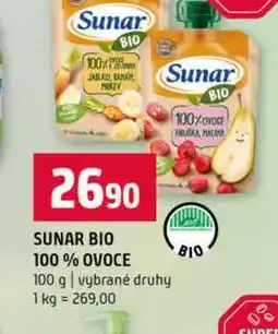 Terno SUNAR BIO 100% OVOCE 100 g vybrané druhy nabídka