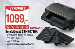 Globus SENCOR Sendvičovač SSM 9978BK nabídka