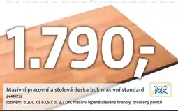 Bauhaus Masivní pracovní a stolová deska buk masivní standard nabídka