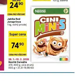 Tesco Nestlé cereálie nabídka