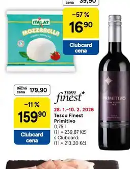 Tesco Tesco finest primitivo nabídka
