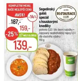 Globus Segedínský guláš speciál s houskovými knedlíky nabídka