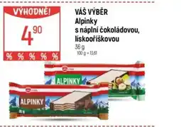 Globus VÁŠ VÝBĚR Alpinky s náplní čokoládovou, lískooříškovou nabídka