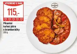 Globus Pikantní kuřecí játra s bramboráčky nabídka