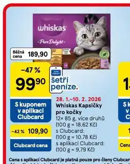 Tesco Whiskas kapsičky pro kočky nabídka