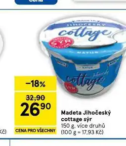 Tesco Madeta jihočeský cottage sýr nabídka
