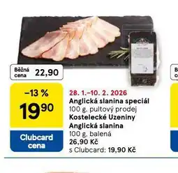 Tesco Anglická slanina speciál nabídka