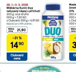Tesco Kunín duo zakysaný nápoj s příchutí nabídka