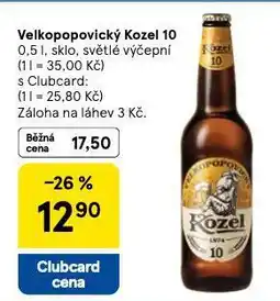 Tesco Pivo velkopopovický kozel 10 nabídka