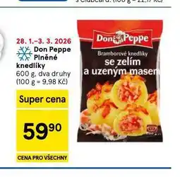 Tesco Don peppe plněné knedlíky nabídka