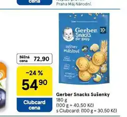 Tesco Gerber snacks sušenky nabídka