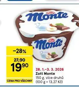 Tesco Zott monte nabídka