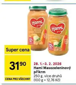 Tesco Hami masozeleninový příkrm nabídka