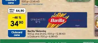 Tesco Barilla těstoviny nabídka