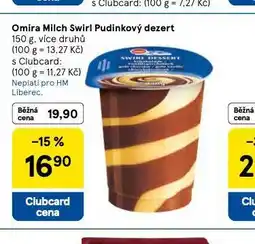Tesco Omira mlch swirl pudinkový dezert nabídka
