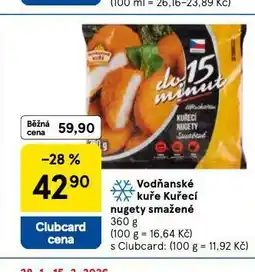 Tesco Vodňanské kuřecí nugety smažené nabídka