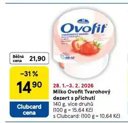 Tesco Milko ovofit tvarohový dezert s příchutí nabídka
