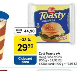 Tesco Zott toasty sýr nabídka