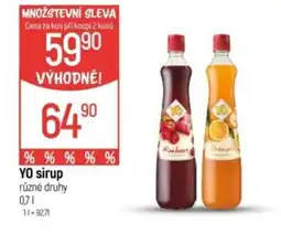 Globus YO sirup nabídka