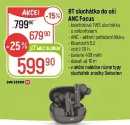 Globus BT sluchátka do uší ANC Focus nabídka