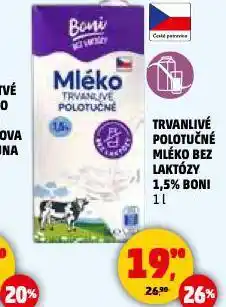 Penny Market Trvanlivé polotučné mléko bez laktózy nabídka