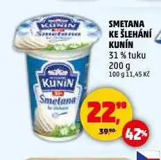 Penny Market Kunín smetana ke šlehání nabídka