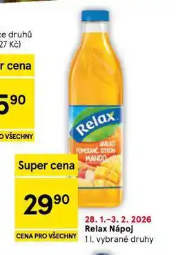 Tesco Relax nápoj nabídka