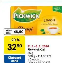 Tesco Pickwick čaj nabídka