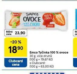 Tesco Emco tyčinka 100% ovoce nabídka