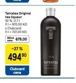 Tesco Tatratea original tea liqueur nabídka