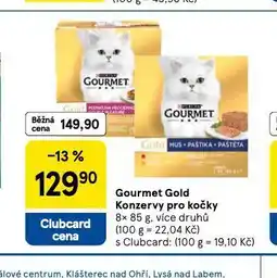 Tesco Gourmet gold konzervy pro kočky nabídka