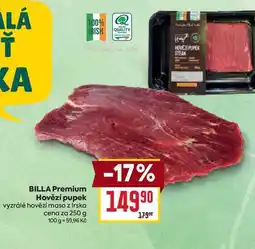 Billa BILLA Premium Hovězí pupek vyzrálé hovězí maso z Irska cena za nabídka