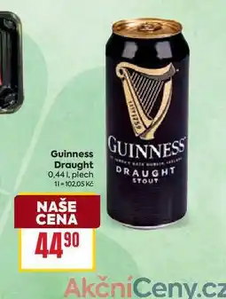 Billa Guinness Draught 0,44l, plech nabídka