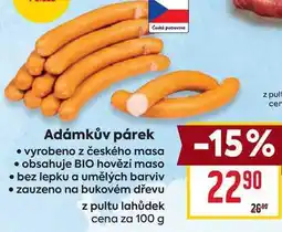 Billa Adámkův párek nabídka