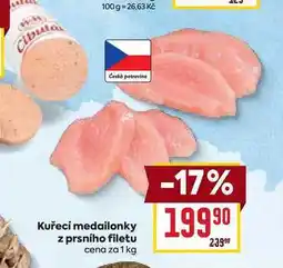 Billa Kuřecí medailonky z prsního filetu cena za nabídka