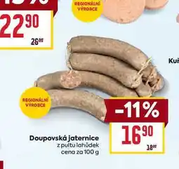 Billa Doupovská jaternice z pultu lahůdek cena za nabídka