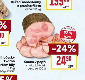 Billa Šunka v pepři z pultu lahůdek cena za nabídka
