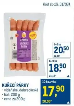 Makro Kuřecí párky nabídka