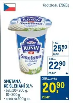 Makro Smetana ke šlehání 31% nabídka