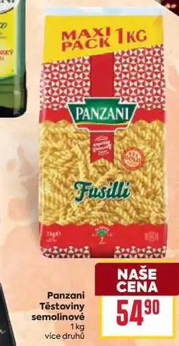 Billa Panzani Těstoviny semolinové nabídka