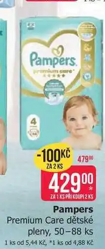 Teta Pampers Premium Care dětské pleny, 50-88 ks nabídka
