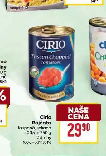 Billa Cirio Rajčata loupaná, sekaná 400/od nabídka