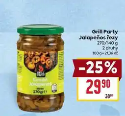 Billa Grill Party Jalapeños řezy 270/140 g nabídka